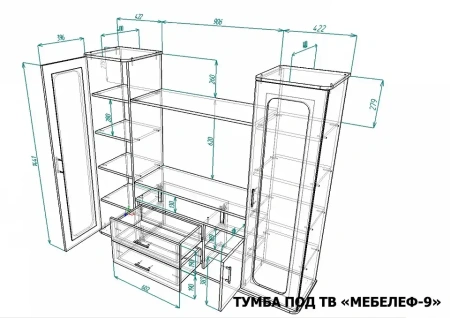 Тумба под ТВ Мебелеф-9