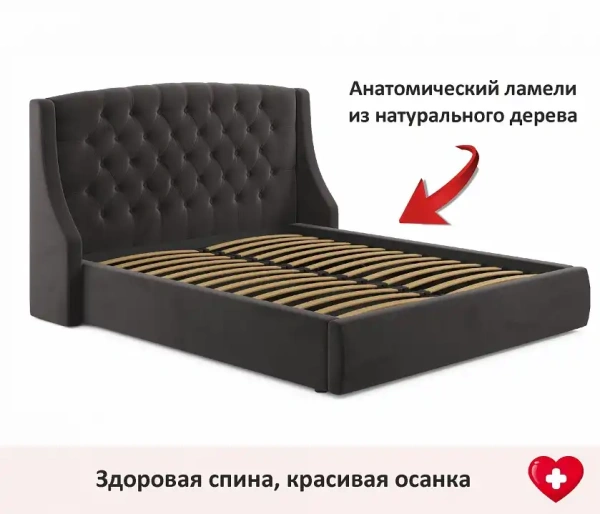 Кровать двуспальная Stefani 2000x1800 с ПМ и матрасом PROMO B COCOS