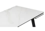 Керамический стол Notta Джек 140(200)х80 белый мрамор alpin white / черный