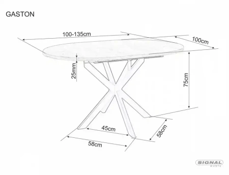 Стол обеденный Gaston Ceramic 100