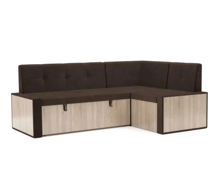Диван угловой кухонный Таллин (Велюр шоколад HB-178 16) 211х83х141 см