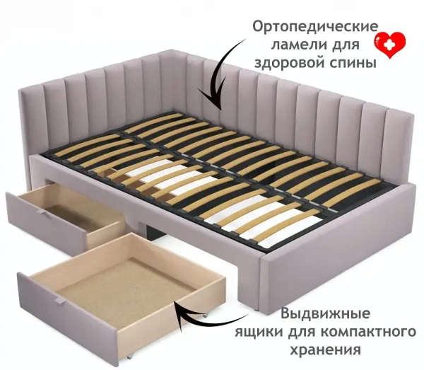 Кровать полутораспальная Milena 2000x1200