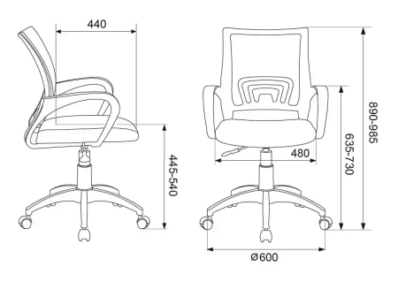Кресло компьютерное CH-W695NLT/DG/TW-12