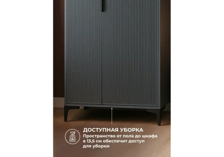 Шкаф Woodville Иадама двухстворчатый графит / графит софт