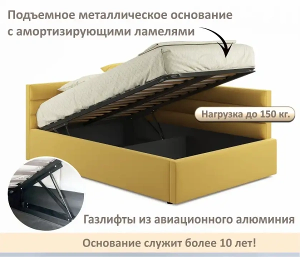 Кровать полутораспальная Aura 1200