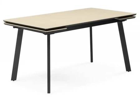 Керамический стол Notta Норман 120(180)х80 okara light yellow / черный