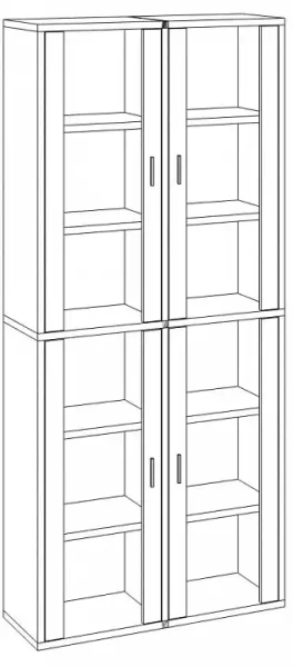 Шкаф-витрина Домино СУ(ш2в2)+4ФС