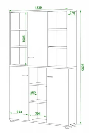 Шкаф книжный Домино нельсон ПУ-40-3