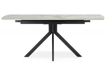 Керамический стол Woodville Катчел 120(180)x80 calacatta gold / черный