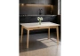 Керамический стол Woodville Halmar 140(180)x80 белый спеченный камень / светлое дерево