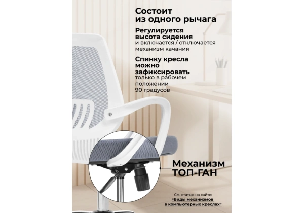 Компьютерное кресло Woodville Ergoplus light gray / white