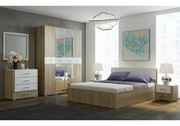 Кровать Woodville Теплиса 140x200 сонома / белый