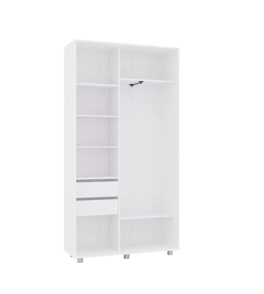 Шкаф-купе PRIME, 120х45х230 Белый с зеркалом