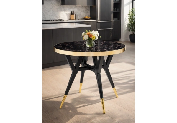 Стол деревянный Woodville Selina 80х72 black / gold