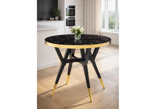 Стол деревянный Woodville Selina 80х72 black / gold