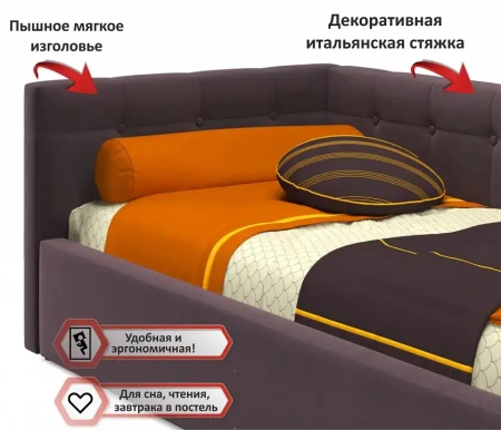 Кровать односпальная Bonna с матрасом Promo B Cocos 2000x900