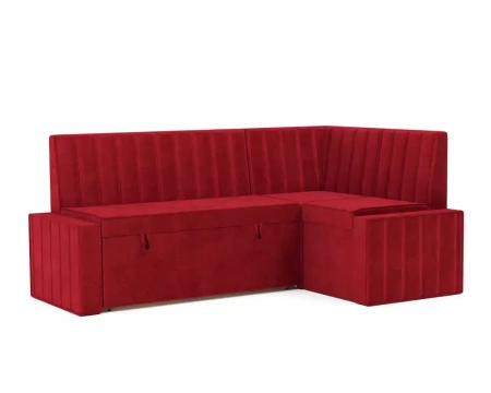 Кухонный угловой диван Вермут (Кордрой красный) 191х83х121 см