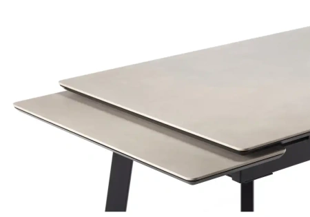Керамический стол Notta Норман 120(180)х80 carmen light grey / черный