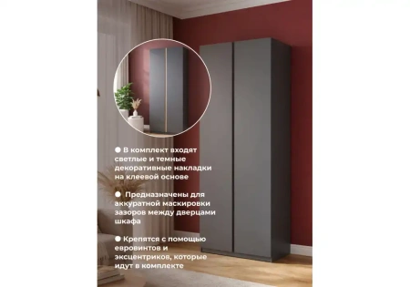 Шкаф Woodville Кассий 80 2-х ств графит