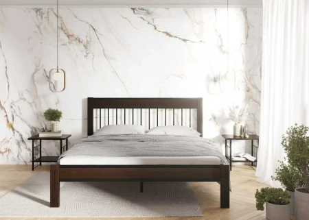 Кровать АГАТА 160, черный/шоколад