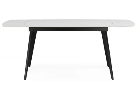 Керамический стол Woodville Aveiro 120(180)x80 белый мрамор / черный