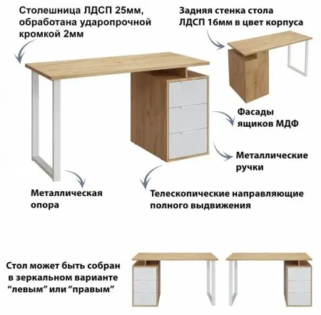 Стол письменный Эконом-стандарт С-416