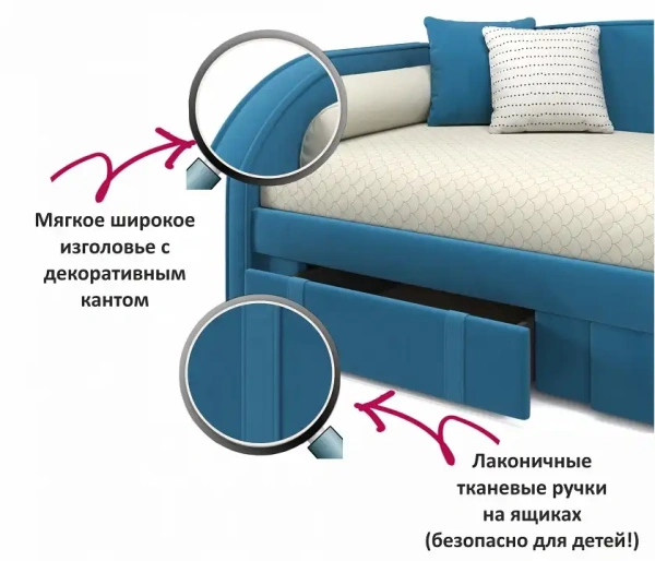 Кровать односпальная Elda 2000x900 c матрасом АСТРА