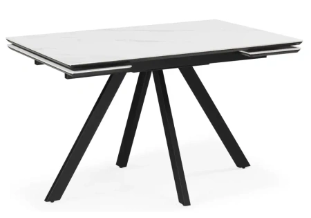 Керамический стол Notta Вилли 120(180)х80 snow alpin white / черный