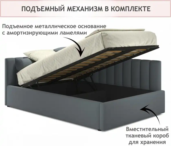 Кровать полутораспальная Milena 2000x1200 с ПМ