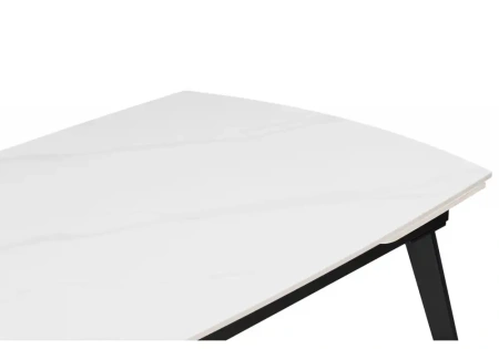 Керамический стол Woodville Aveiro 120(180)x80 белый мрамор / черный