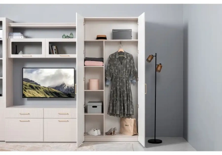 Шкаф Woodville Таринис для одежды кашемир / моно керамика
