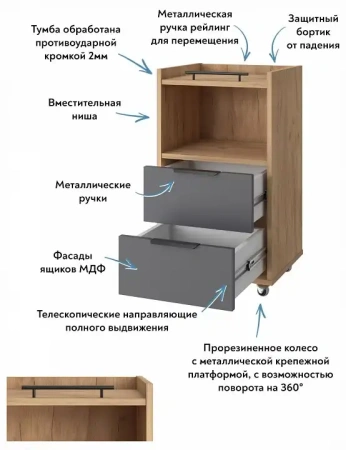 Тумба комбинированная Эконом-стандарт К-30