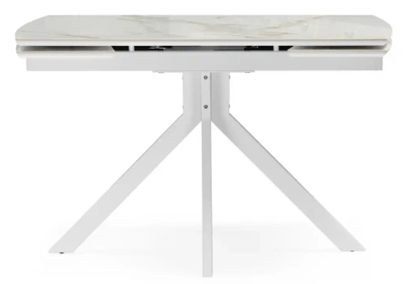 Керамический стол Woodville Катчел 120(180)x80 белая шагрень / белый