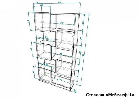 Стеллаж комбинированный Мебелеф-1