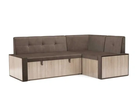 Диван угловой кухонный Таллин (Бархат шоколадный STAR VELVET 60 COFFEE) 211х83х141 см