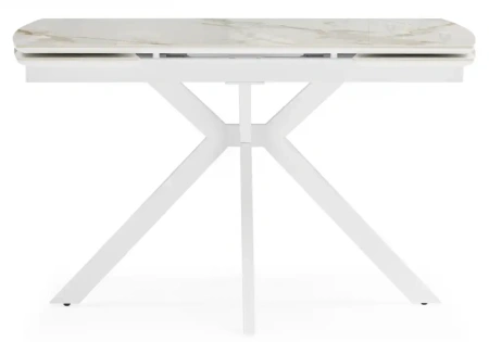 Керамический стол Woodville Катчел-2 120(180)x80 calacatta gold / белый