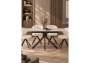 Керамический стол Woodville Катчел 120(180)x80 calacatta gold / черный