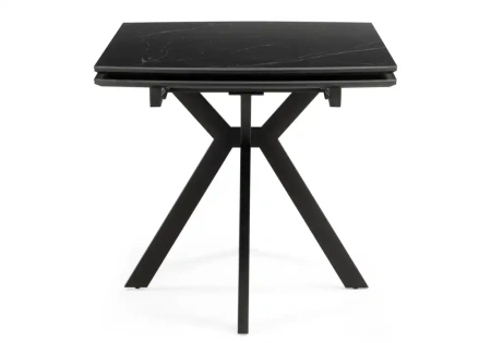 Керамический стол Woodville Катчел-2 120(180)x80 matte черный мрамор / черный